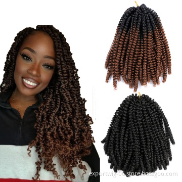 8inch 110gram synthetic braiding hair high temperature fiber spring twist hair crochet braids free sample ombre braiding hair